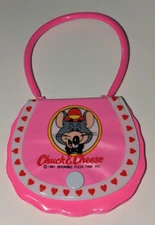 Chuck E Cheese Pink Vinyl Coin Token Purse 1991 Showbiz Pizza Time Vintage RARE