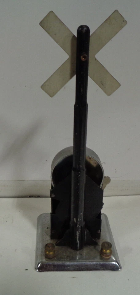 VINTAGE MARX #418 O SCALE ALL METAL CROSSING SIGNAL BELL RINGER WORKS GOOD - Image 3 of 4