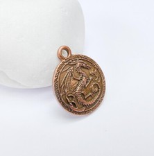 2 Dragon Charms, Bohemian Pendant, Fairy tale Earring Charms, 26x22mm G36707