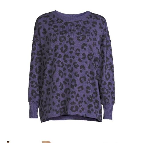 Secret Treasures Women's Sleepwear Top sz XS Purple Animal Print Round Neck New - Picture 3 of 9