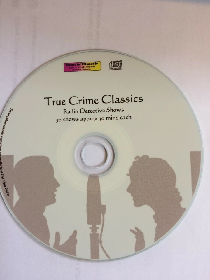 TRUE Crime Classics RADIO SHOWS - 50+ Half hr episodes on Mp3 CD