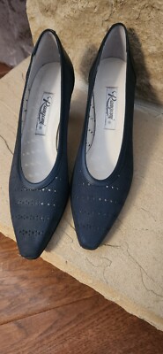 Rangoni Firenze Women's Arena Navy Leather Pumps Heels Size 7.5AAA