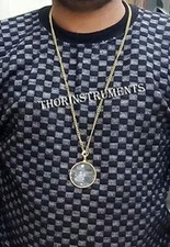 Vintage Magnifying Glass MONOCLE PENDANT/Necklace with 21''Long Brass Chain Gift