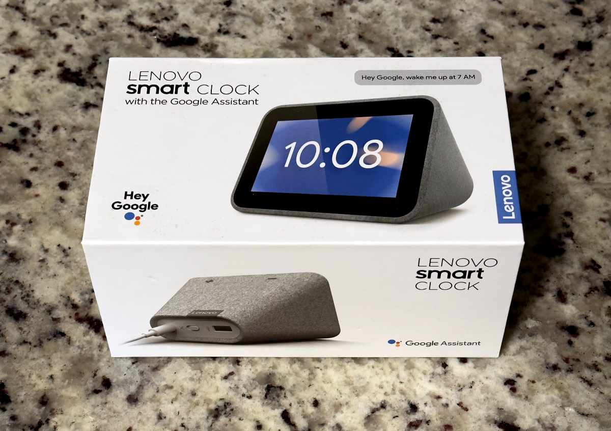 Lenovo Android Smart Clock With Google Assistant Gray 4inch LCD