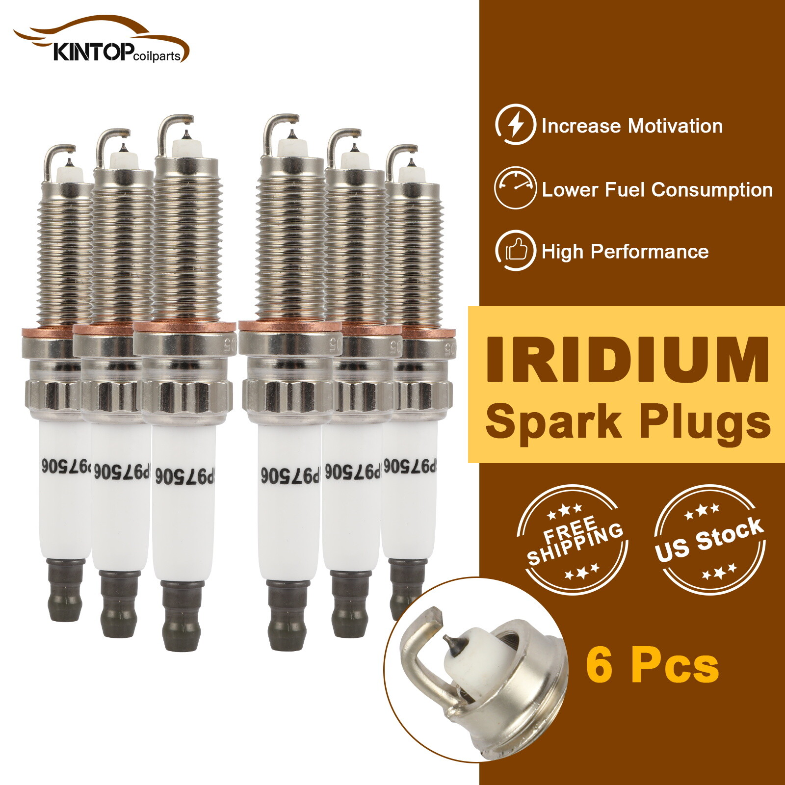 6x Iridium  Platinum Spark Plugs For BMW M760Li xDrive 6.6L 2017-2019