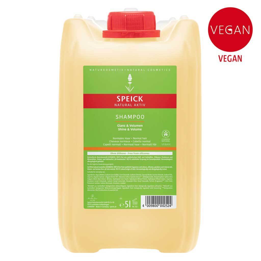 Shampoo Kanister Speick Natural Aktiv Glanz Volumen Vegan ohne Silikone 5 Liter