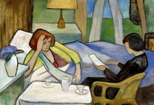 Gabriele Münter Signed Oil Painting on Canvas 16x24 in Expressionism ..