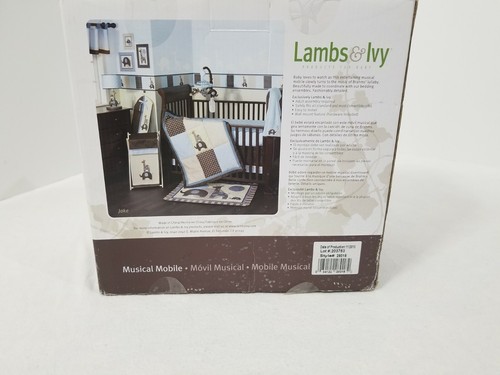 Lambs & Ivy Jake Musical Mobile Blue Brown Tan Elephant Giraffe Turtle NEW RARE - Picture 9 of 11
