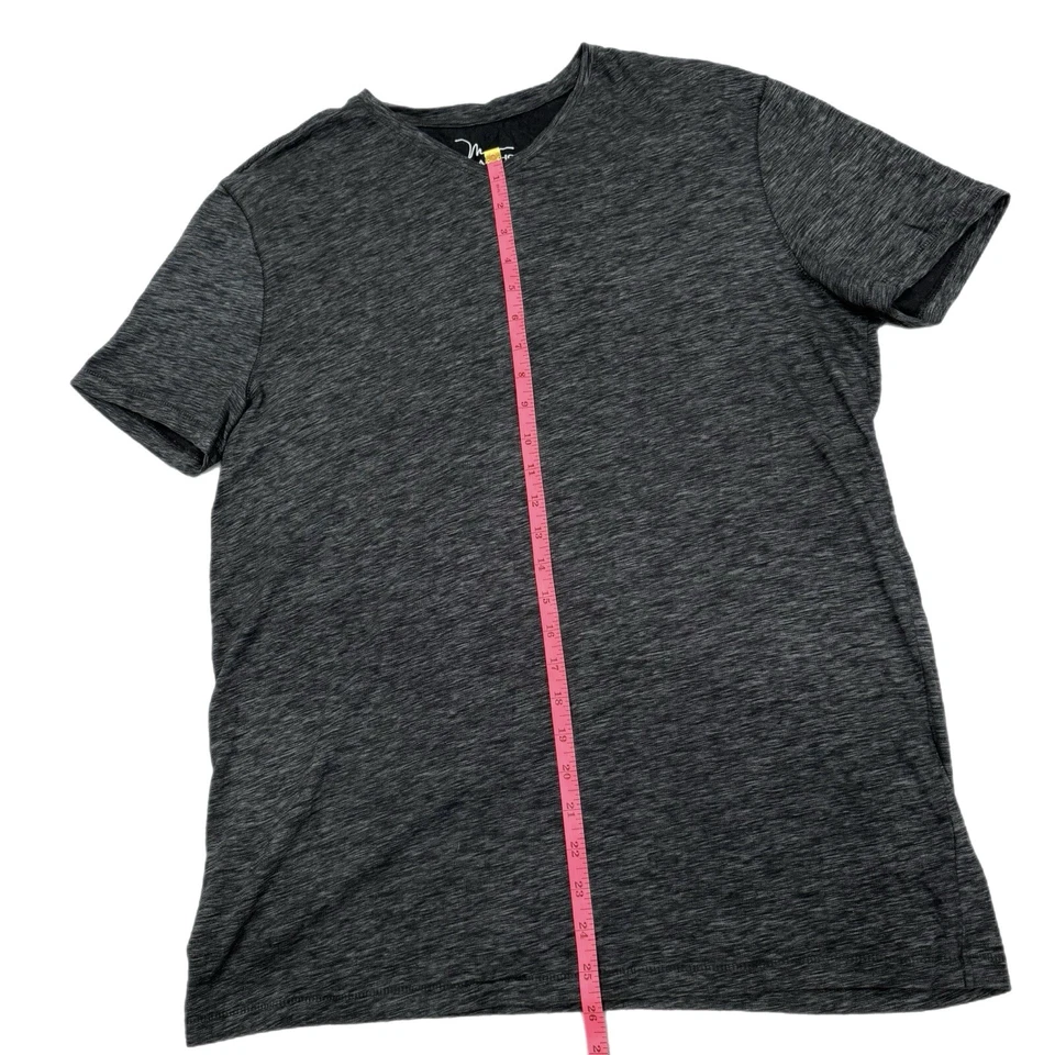 Camiseta Para Hombre Cuello en V Calce Ajustado Marc Anthony Gris Jaspeado Suave Grande Y2K Foto 4 de 4