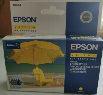ORIGINAL AUTHENTISCHE EPSON T0444 GELB TINTENPATRONE C13T044440 - NEU VERSIEGELT
