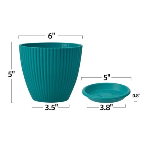 5Pack Plastic Plant Flower Pots Modern Durable Indoor Outdoor Garden Home Decor - Picture 21 of 30