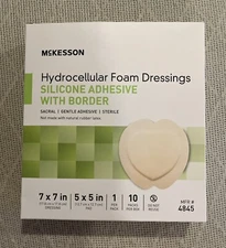 Silicone Foam Dressing McKesson 7 X 7 Inch 10 ea/BOX