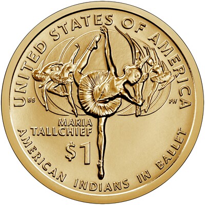 2023 Native American Ballet Maria Tallchief Dollar Coin PD (2 coins)
