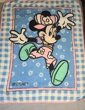 VINTAGE-Disney Minnie Mouse Plush Blanket 60" 49"