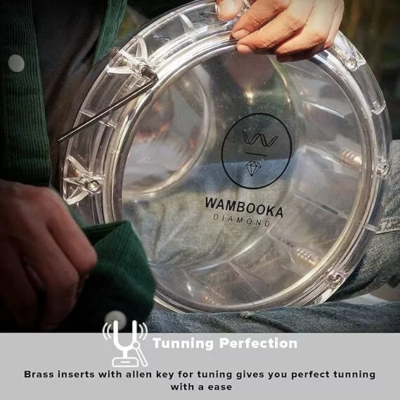 Wambooka Diamond Darbuka Drum 8.5 Inch Head Brass tuning keys