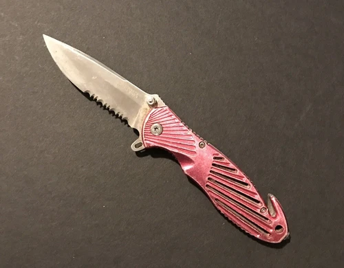 Tac-Force Model TF-702 Folding Pocket Knife Assisted Combo Blade Tactical Pink
