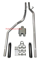 Dual Exhaust Mandrel Bent - 1 Chamber Muffler Fits 94-01 Dodge Ram 3.9 5.2 5.9