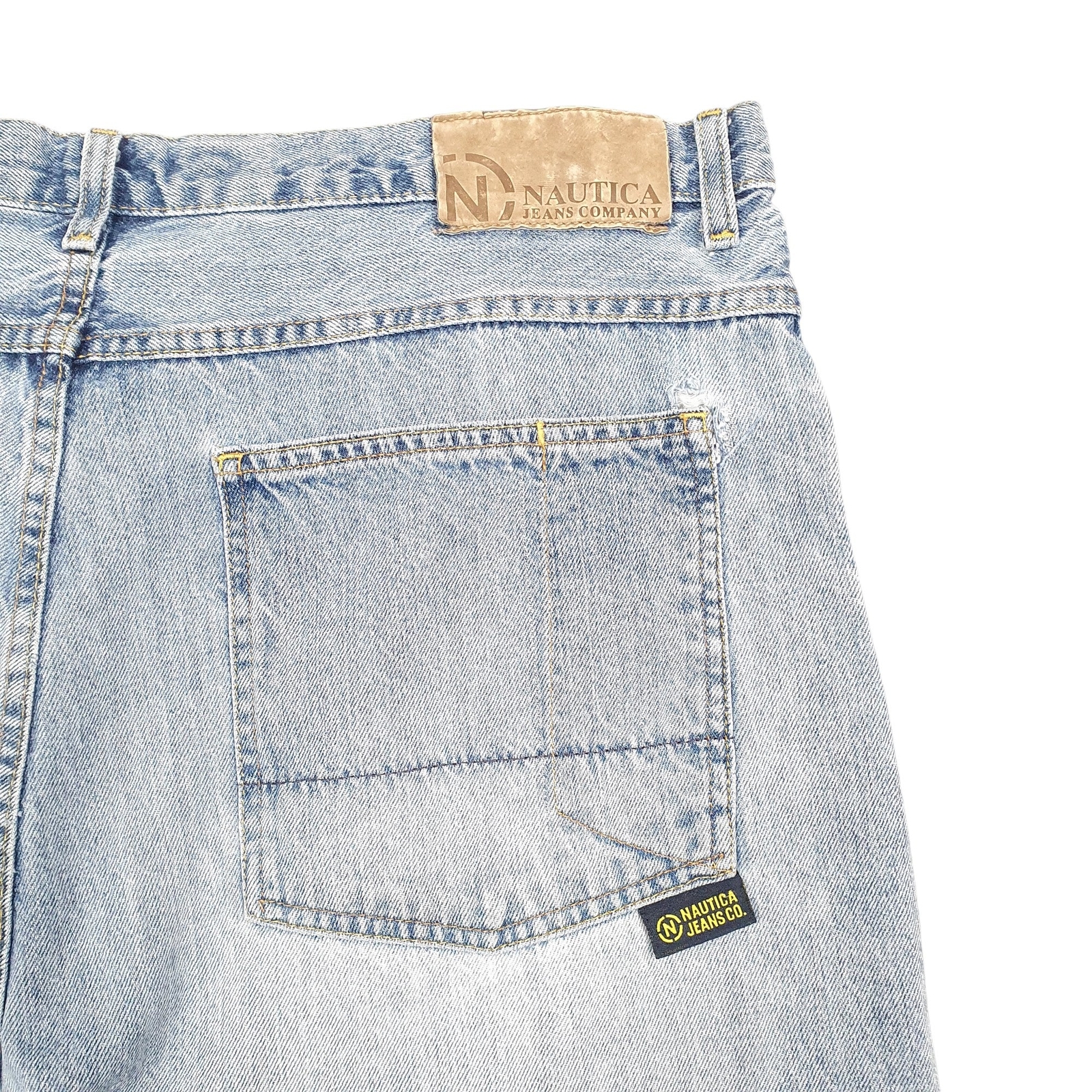 NAUTICA Baggy Jorts Jean Blue Denim Jeans Cotton Shorts Mens W38 image 2