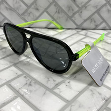 NWT West Loop Sunglasses 61904CALGRN VL FWG Black/Green Frames 100 UVA-UVB