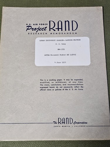 1956 US Air Force Project Rand Lunar Instrument Carrier Research ...