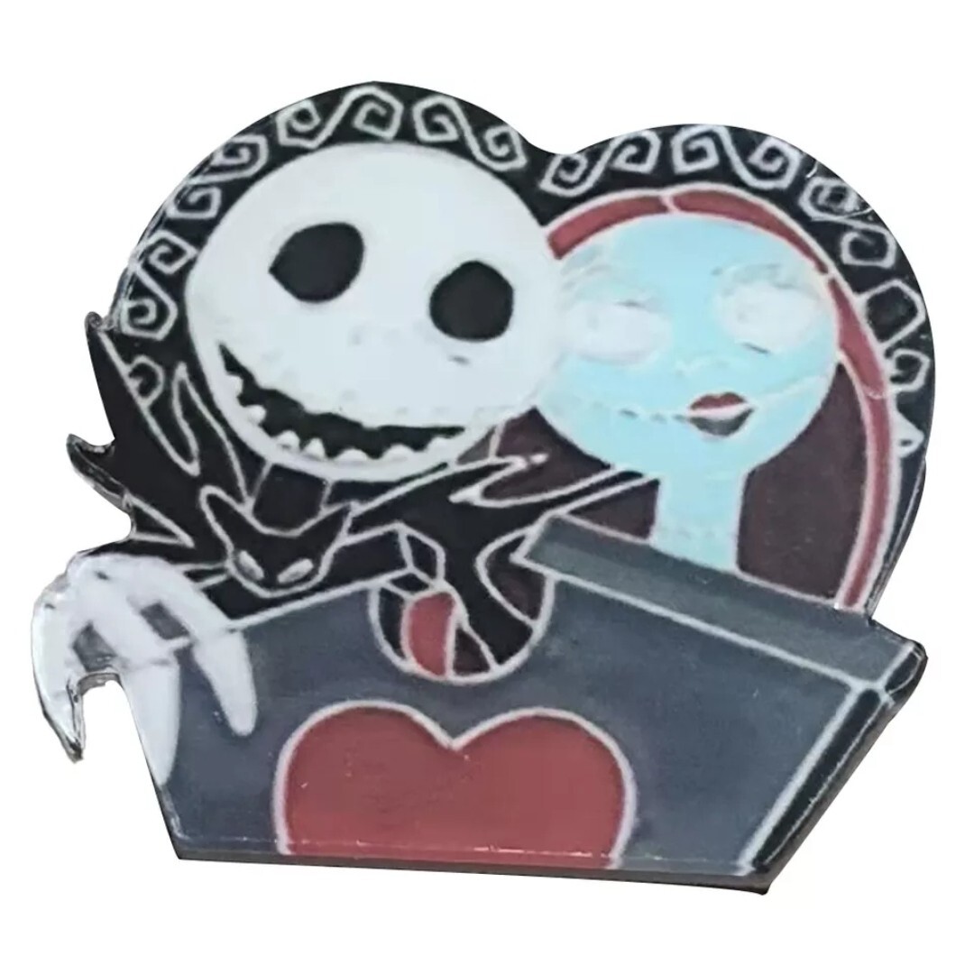 Disney Nightmare Before Christmas Jack Skellington and Sally Plastic Pin