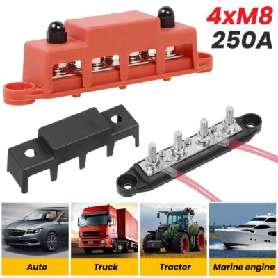2x 48V DC Sammelschienen Verteilerblock 250A M8 BusBar Box für Auto RV Boat DE