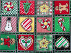 Bthy Mary Engelbreit Christmas Gingerbread Men Peppermint Candy Square Fabric