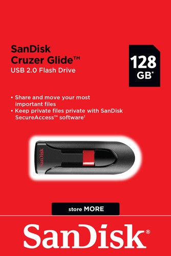 SanDisk Cruzer Glide 128GB 64GB 32GB USB 2.0 Flash Drives Memory Stick CZ60 AU - Afbeelding 7 van 12