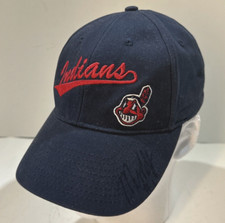 Cleveland Indians Hat Chief Wahoo Embroidered Adj Fan Favorite with autograph