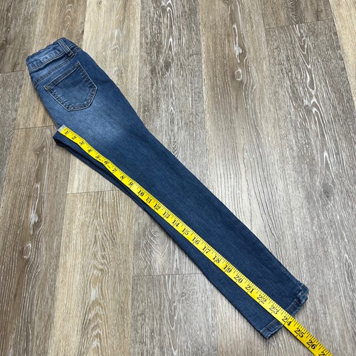 VANILLA STAR Skinny Leg Low Rise Button Fly Blue Denim Jeans Girl's Size 8 - Picture 9 of 11