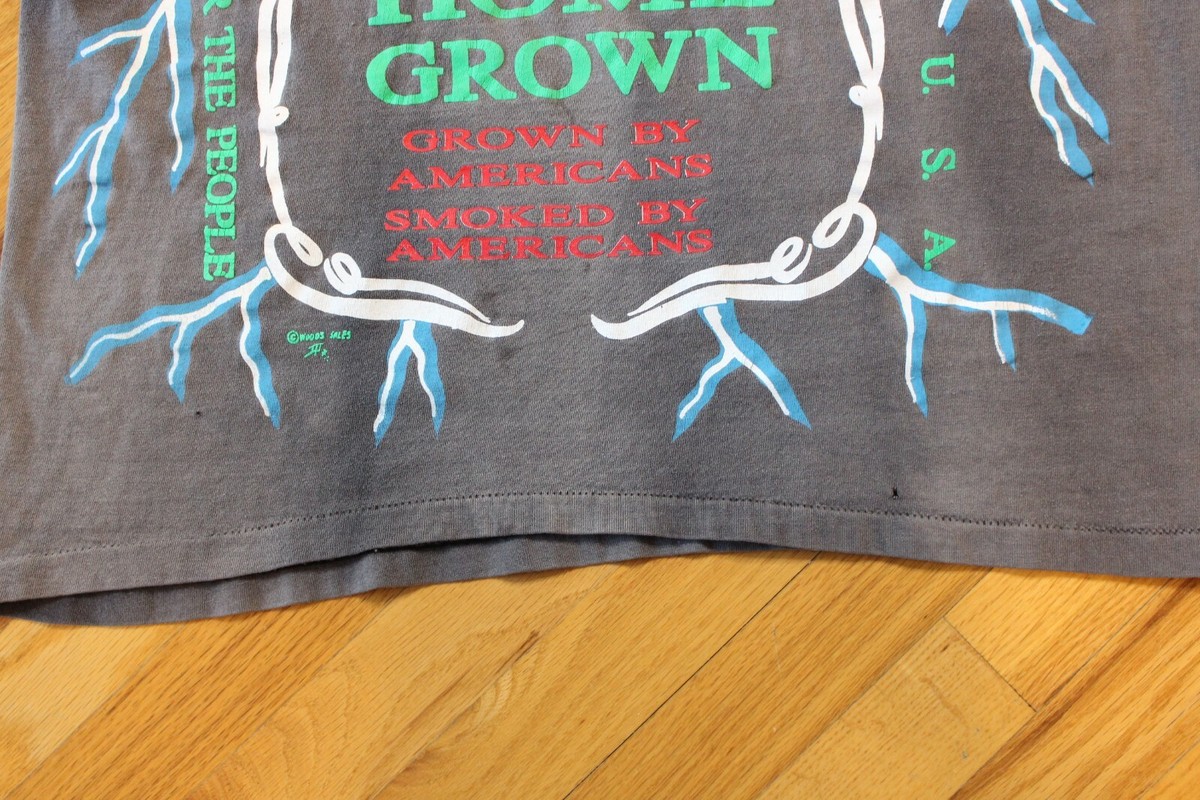 Vintage 90s Ass Kickin Marijuana T-Shirt All Over American Thunder