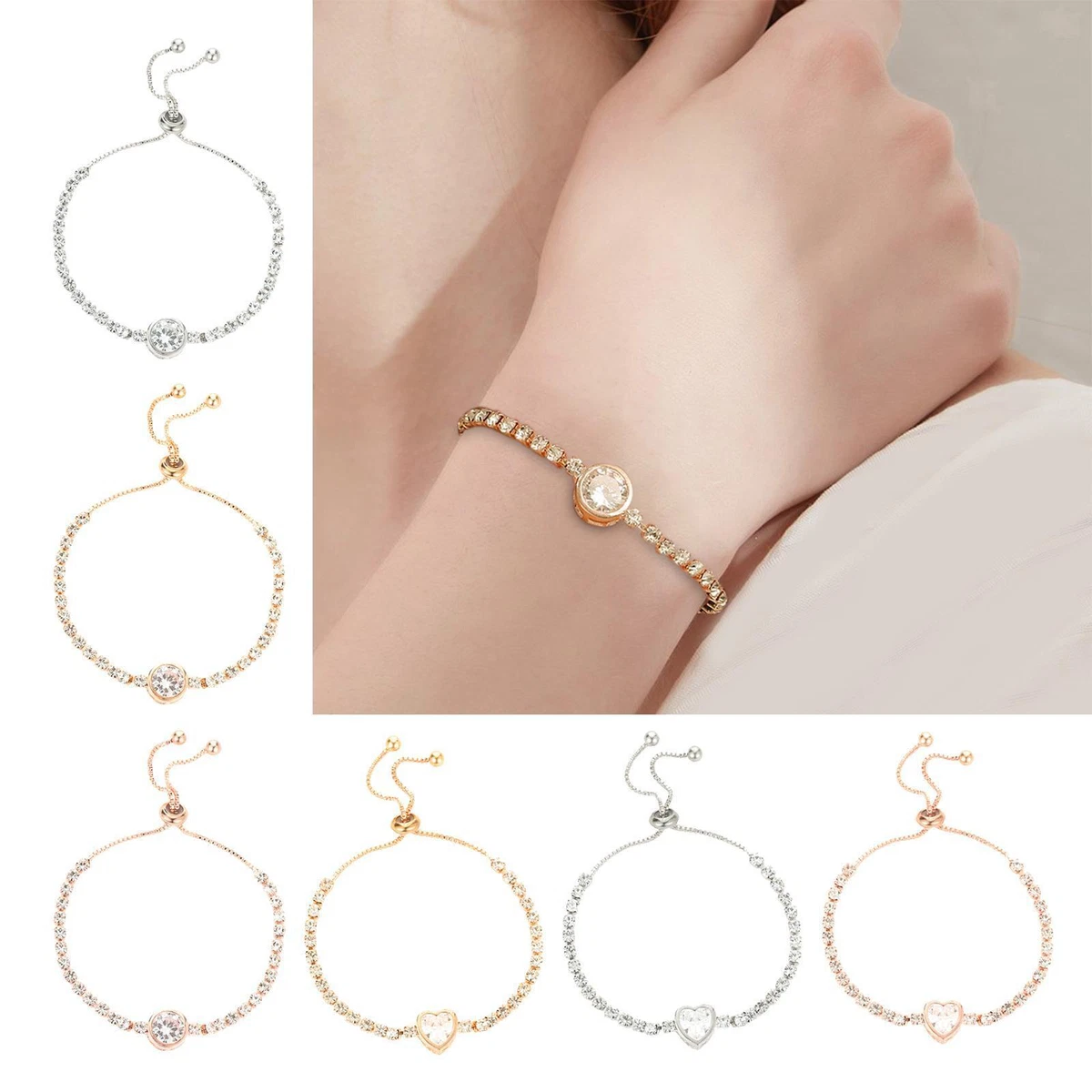 Adjustable Chain Bracelet for Girls Lightweight Jewelry Bangle Bracelets