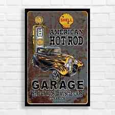 American Hot Rod Garage Canvas Print Large Picture Wall Art