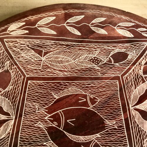 Vintage•Fish & Grasshopper•Hand Carved•Etched•Stone Bowl/Plate•Tray - Picture 8 of 12
