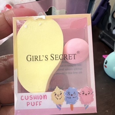Girl's Secret Cushion Puff Teardrop Sponge Powder Puff Wet/Dry GS019 Yellow/Pink