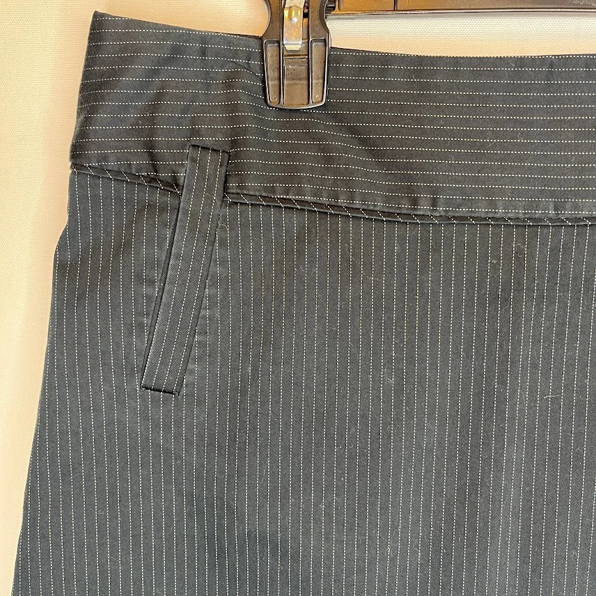 Falda negra a rayas Merona para mujer talla 8 línea A ropa de trabajo profesional Foto 3 de 4
