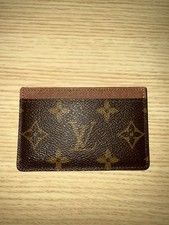 Louis Vuitton Monogram Canvas Leather Slim Card Holder, Brown/Black Men