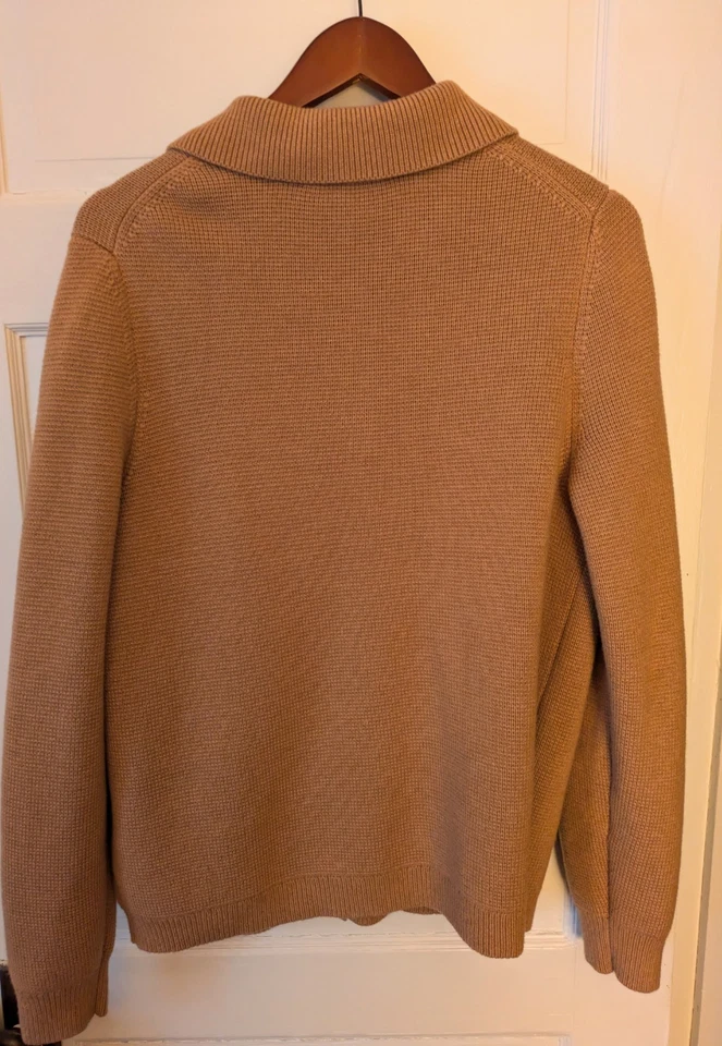 BODEN 尺寸 12 骆驼或棕褐色纽扣前领针织开衫/夹克口袋 KO864 — 第 2/4 张图片