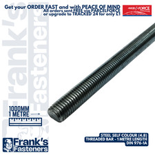 M4 M5 M6 M7 M8 M10 M12 M14 ● THREADED BAR 4.8 Self Colour Steel Studding 1 metre