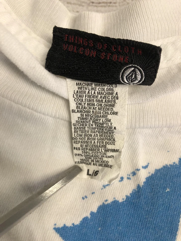 Volcom Shirt Mens Large White Graphic Volcom Stone Logo Skate T-Shirt Tee - Image 4 of 4