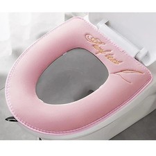 Toilet Seat Cover Soft Thicker Warmer Stretchable Washable Cushion Mat Bathroom