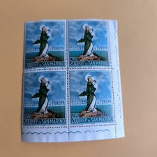 LIRE 200 NOSTRA SIGNORA D' EUROPA - REP. SAN MARINO QUARTINA FRANCOBOLLI 