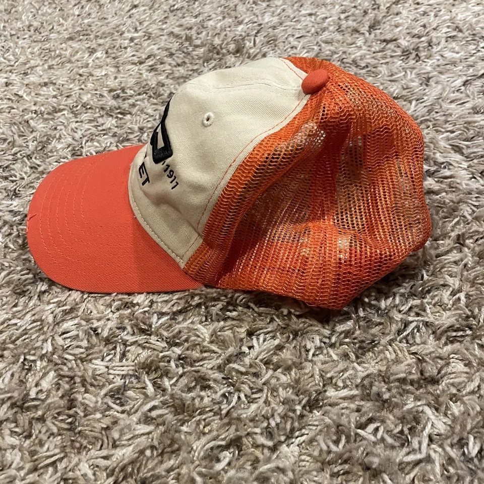 Sombrero de camionero de malla Chevrolet trasero a presión naranja tostado logotipo bordado GM Foto 4 de 4