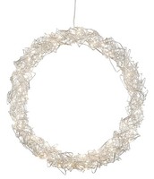 Led Metall HäNge Kranz 30Cm - Silber - Weihnachten TüR Dekoration Timer Batterie