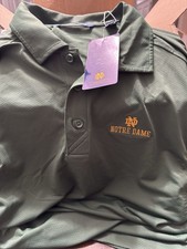 Notre Dame Fighting Irish M Green Polo Comfort Tech athletic NWT
