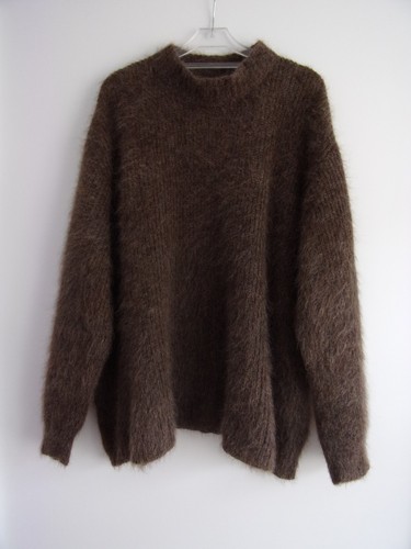 Schöner Strickpullover Pullover Strick Mohair Wolle Braun kuschlig warm C&A L XL