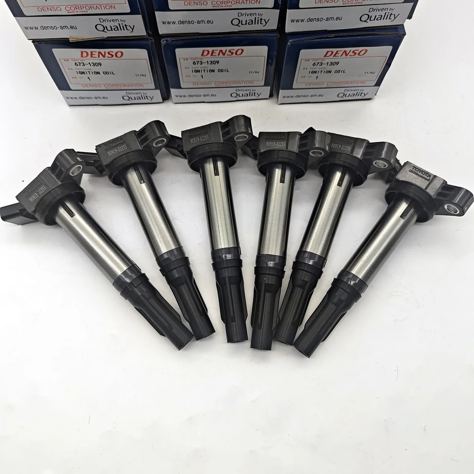 6PCS OEM Denso 673-1309 Ignition Coil For Toyota/Lexus V6/8 Engines 90919-02255 Foto 3 de 4