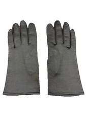 Vintage Black Stretch Leather Cotton 8" Gloves Japan Wells Lamont One Size