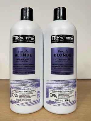 2 Lot TRESemme PURPLE BLONDE Ultra Violet UV Conditioner Conditioners 28 Oz each