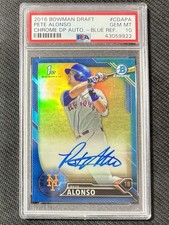 2016 Bowman Draft #CDA-PA Pete Alonso Blue Refractor Auto #/150 PSA 10
